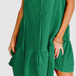 Ruffled Tie Neck Cap Sleeve Dress