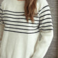 Striped Round Neck Long Sleeve Sweater