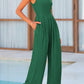 Mock Neck Sleeveless Wide Leg Jumpsuit