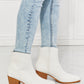 MMShoes Watertower Town Faux Leather Western Ankle Boots in White