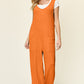 Double Take Full Size Texture Sleeveless Wide Leg Jumpsuit