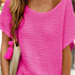 Boat Neck Short Sleeve Sweater