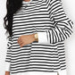 Side Slit Stripe Raglan Sleeve Sweatshirt