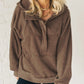 Half Zip Kangaroo Pocket Long Sleeve Hoodie