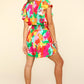 Haptics Abstract Floral Smocked Waist Romper