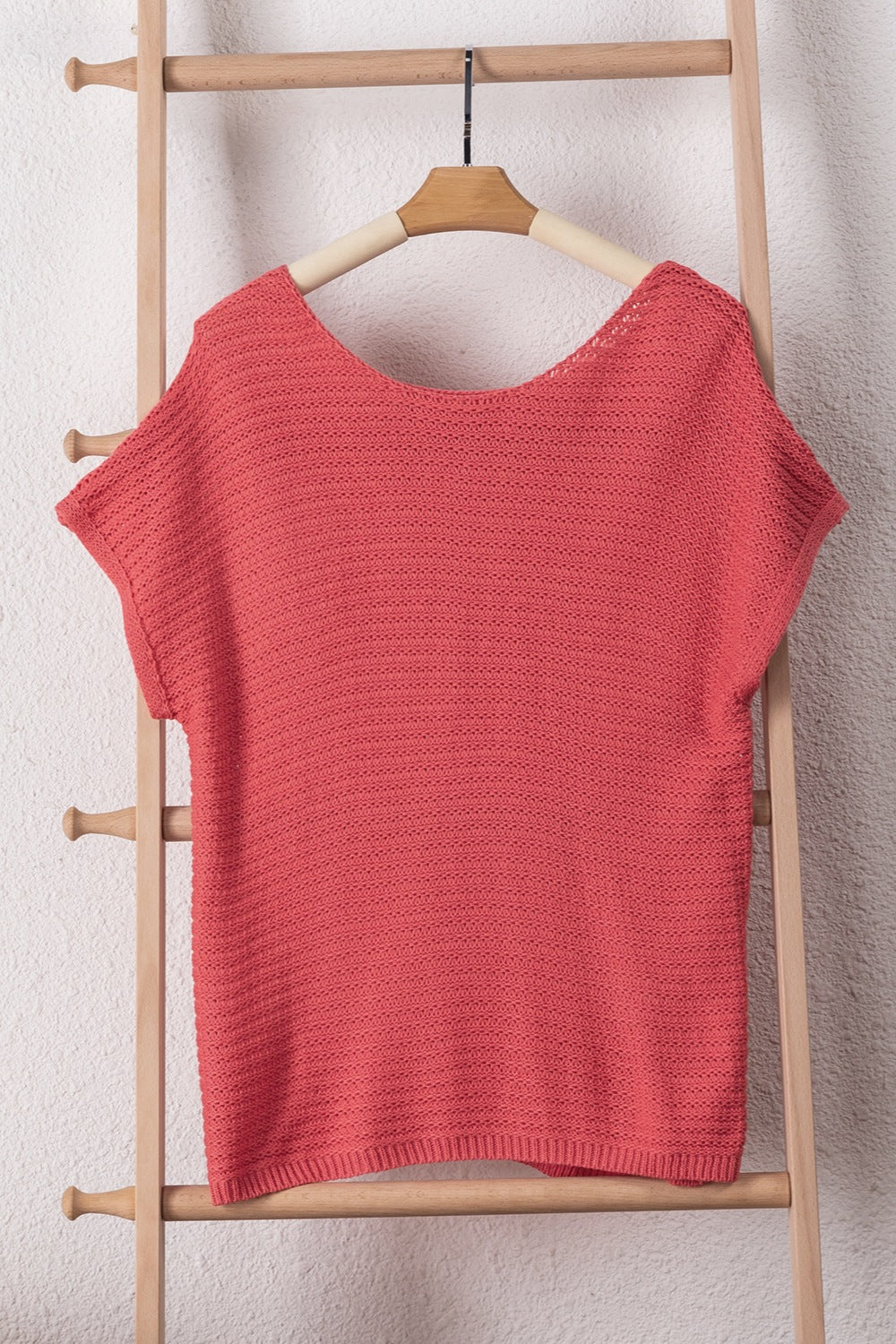 Boat Neck Short Sleeve Sweater