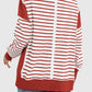 Slit Exposed Seam Striped Long Sleeve Sweatshirt