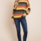 BOMBOM Multi-Color Striped Knit Top