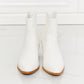 MMShoes Watertower Town Faux Leather Western Ankle Boots in White