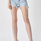 RISEN Frayed Hem Denim Shorts with Fringe Detail Pockets