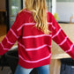 Haptics Collared Neck Striped Contrast Sweater