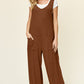 Double Take Full Size Texture Sleeveless Wide Leg Jumpsuit