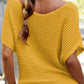 Boat Neck Short Sleeve Sweater