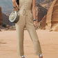 Tied Sleeveless Jumpsuit with Pockets