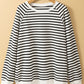 Side Slit Stripe Raglan Sleeve Sweatshirt