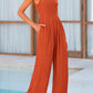 Mock Neck Sleeveless Wide Leg Jumpsuit