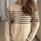 Striped Round Neck Long Sleeve Sweater