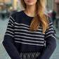 Striped Round Neck Long Sleeve Sweater