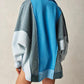 High-Low Exposed Seam Contrast Long Sleeve Sweatshirt