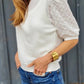 Eyelet Round Neck Half Sleeve Blouse