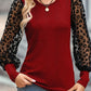 Round Neck Lantern Sleeve Blouse