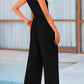 Mock Neck Sleeveless Wide Leg Jumpsuit