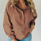 Half Zip Kangaroo Pocket Long Sleeve Hoodie