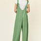 Double Take Full Size Texture Sleeveless Wide Leg Jumpsuit