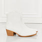 MMShoes Watertower Town Faux Leather Western Ankle Boots in White