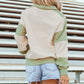 Color Block Quarter Snap Long Sleeve Sweatshirt