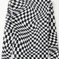 Checkered Mock Neck Long Sleeve Blouse