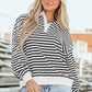 Striped Dropped Shoulder Long Sleeve Sweatshirt