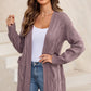 Cable-Knit Dropped Shoulder Cardigan