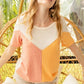 BiBi Round Neck Color Block Short Sleeve T-Shirt