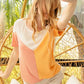 BiBi Round Neck Color Block Short Sleeve T-Shirt
