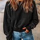 Double Take Round Neck Open Back Sweatshirt