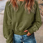 Double Take Round Neck Open Back Sweatshirt