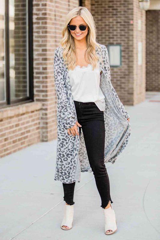 Open Front Leopard Cardigan